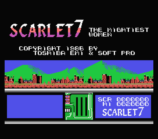 Scarlet 7 title screen for MSX